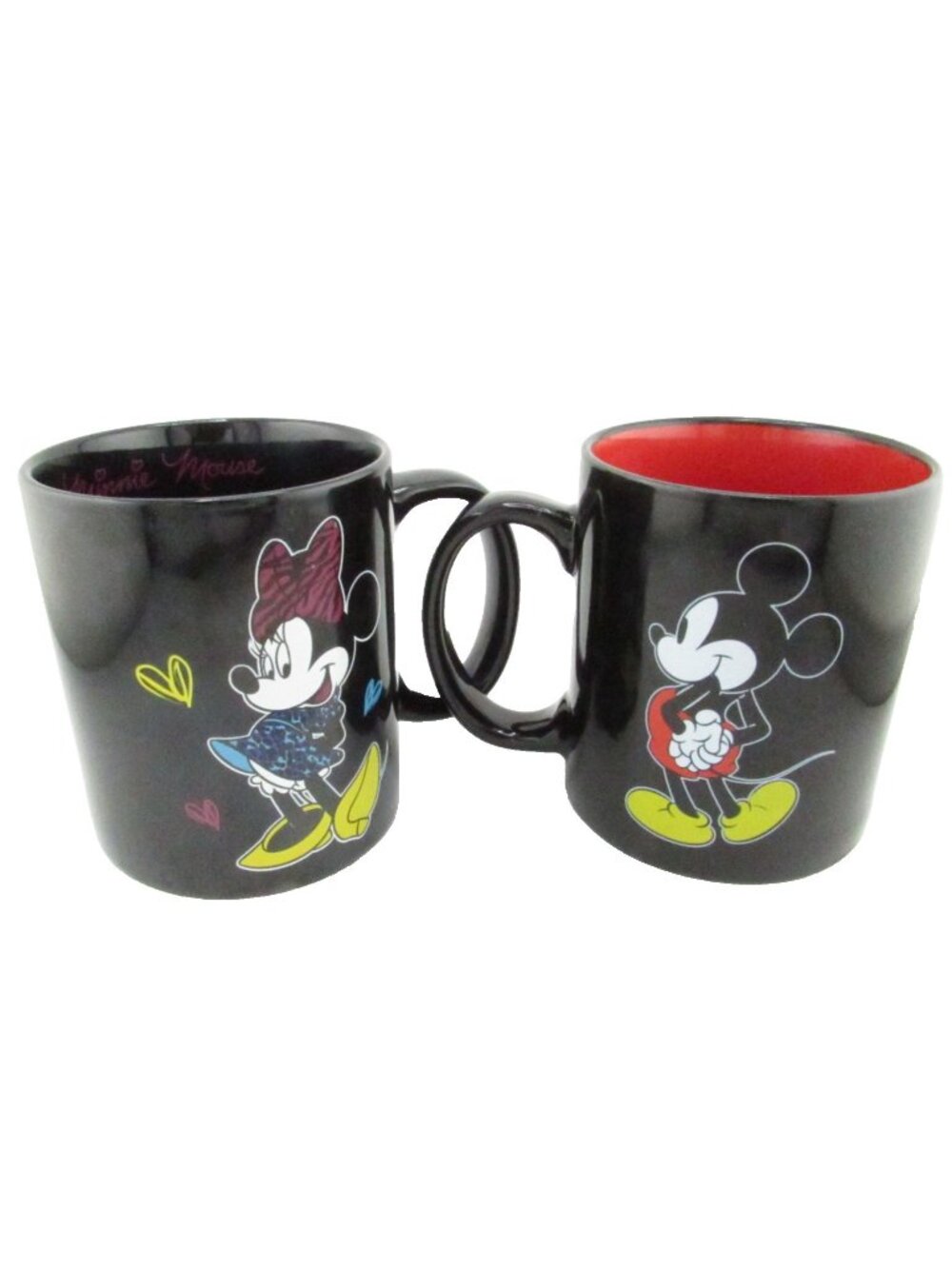 Disney Mickey Mouse & Minnie Mouse Double Sided Graphic Coffee Mug Tea Cup Set